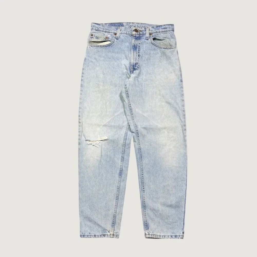 Levis 550 Relaxed Fit Tapered Leg Light Wash Denim Jeans 33x30 Vintage